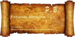 Patonay Borsika névjegykártya